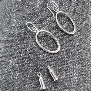 Pandora Compose Sterling Silver Hoop Earrings and Intercangeable charm posts